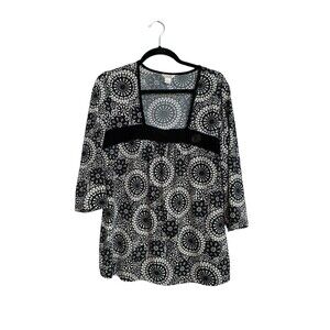 Christopher & Banks Square Neckline Top Size L